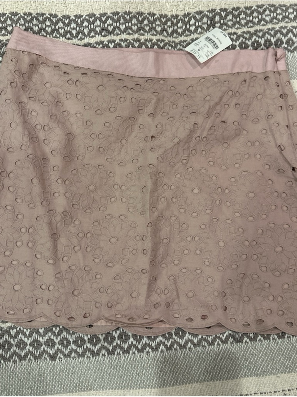 J. Crew Mauve Eyelet Lace Mini Skirt